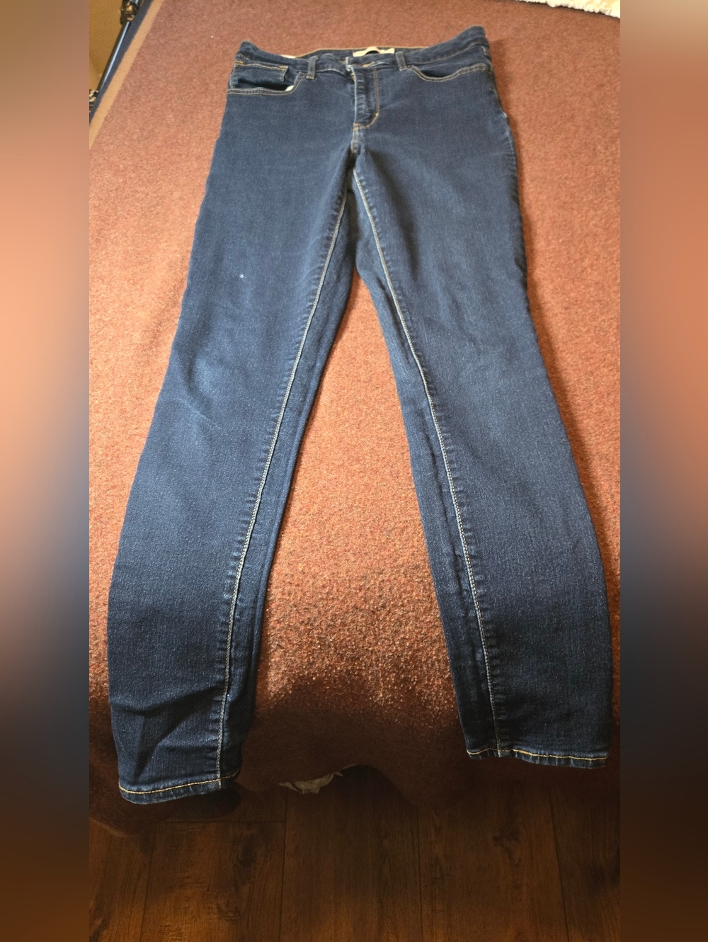 Levi's 721 31x31 Marked 31x32 But Shrink Skinny Jeans Dark Wash - Picture 10 of 10